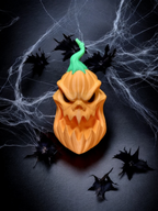 Citrouille cornue Ombre-Lune Léandre, figurine Halloween, Tresor3D