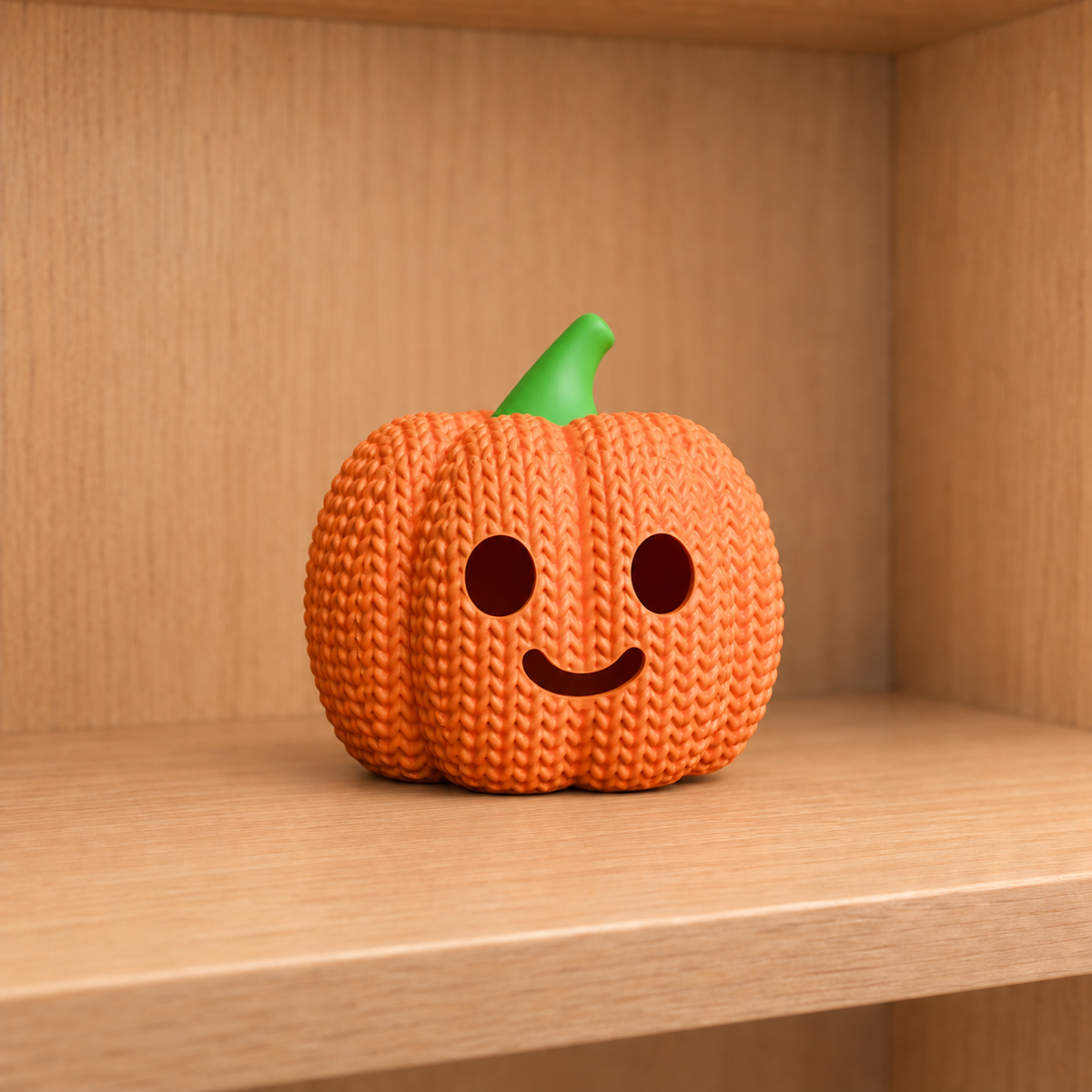 Figurine citrouille d'halloween kawaii effet tricoté amigurumi 3D Tresor3D, vue principale