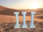Colonnes grecques antiques en situation sur un plateau de jeu, Tresor3D
