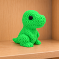 Figurine dinosaure t-rex kawaii effet tricoté amigurumi 3D Tresor3D, vue principale