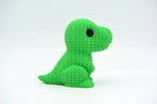Figurine dinosaure t-rex kawaii effet tricoté, vue de profil