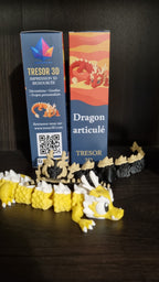 Dragon articulé livré dans sa boîte Tresor3D recyclable, Tresor3D