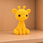 Figurine girafe kawaii effet tricoté amigurumi 3D Tresor3D, vue principale