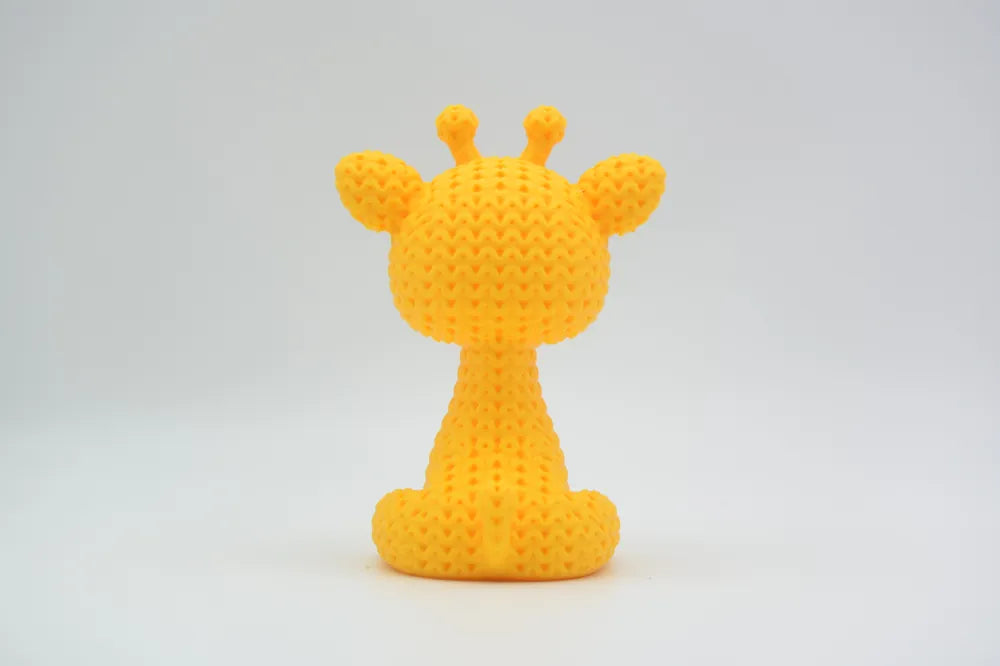 Figurine girafe kawaii effet tricoté, vue arrière