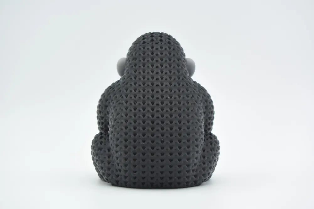 Figurine gorille kawaii effet tricoté, vue arrière