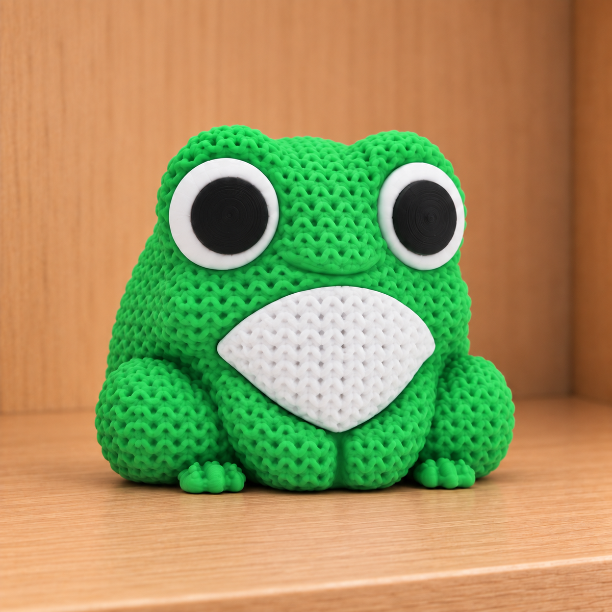 Figurine grenouille ancien modèle kawaii effet tricoté amigurumi 3D Tresor3D, vue principale
