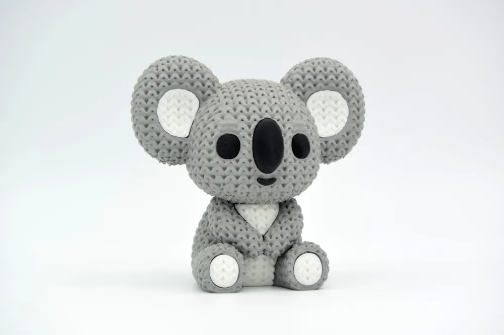 Figurine koala kawaii effet tricoté, vue de face