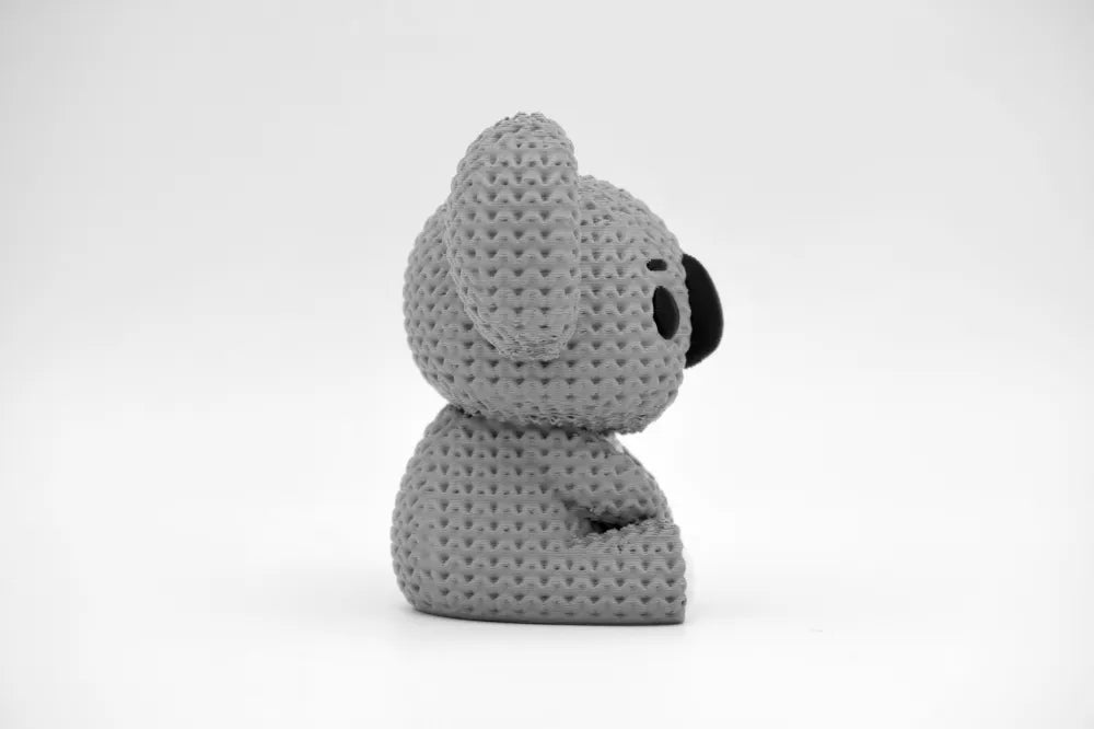 Figurine koala kawaii effet tricoté, vue arrière