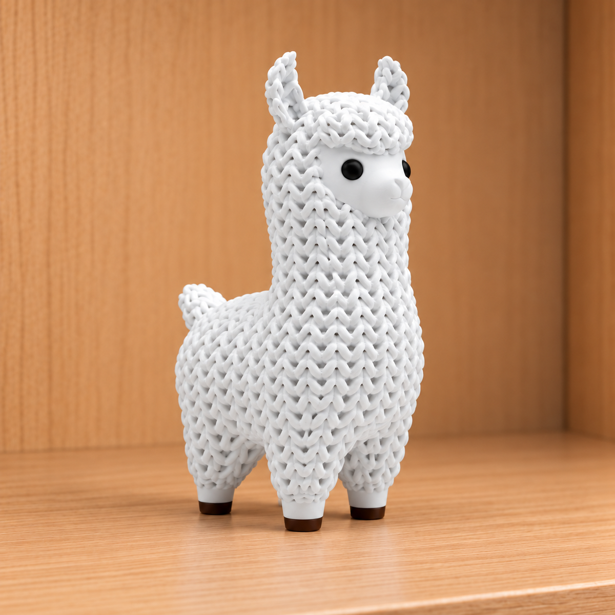 Figurine lama kawaii effet tricoté amigurumi 3D Tresor3D, vue principale