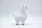 Figurine lama kawaii effet tricoté, vue de face