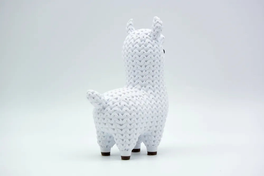 Figurine lama kawaii effet tricoté, vue arrière