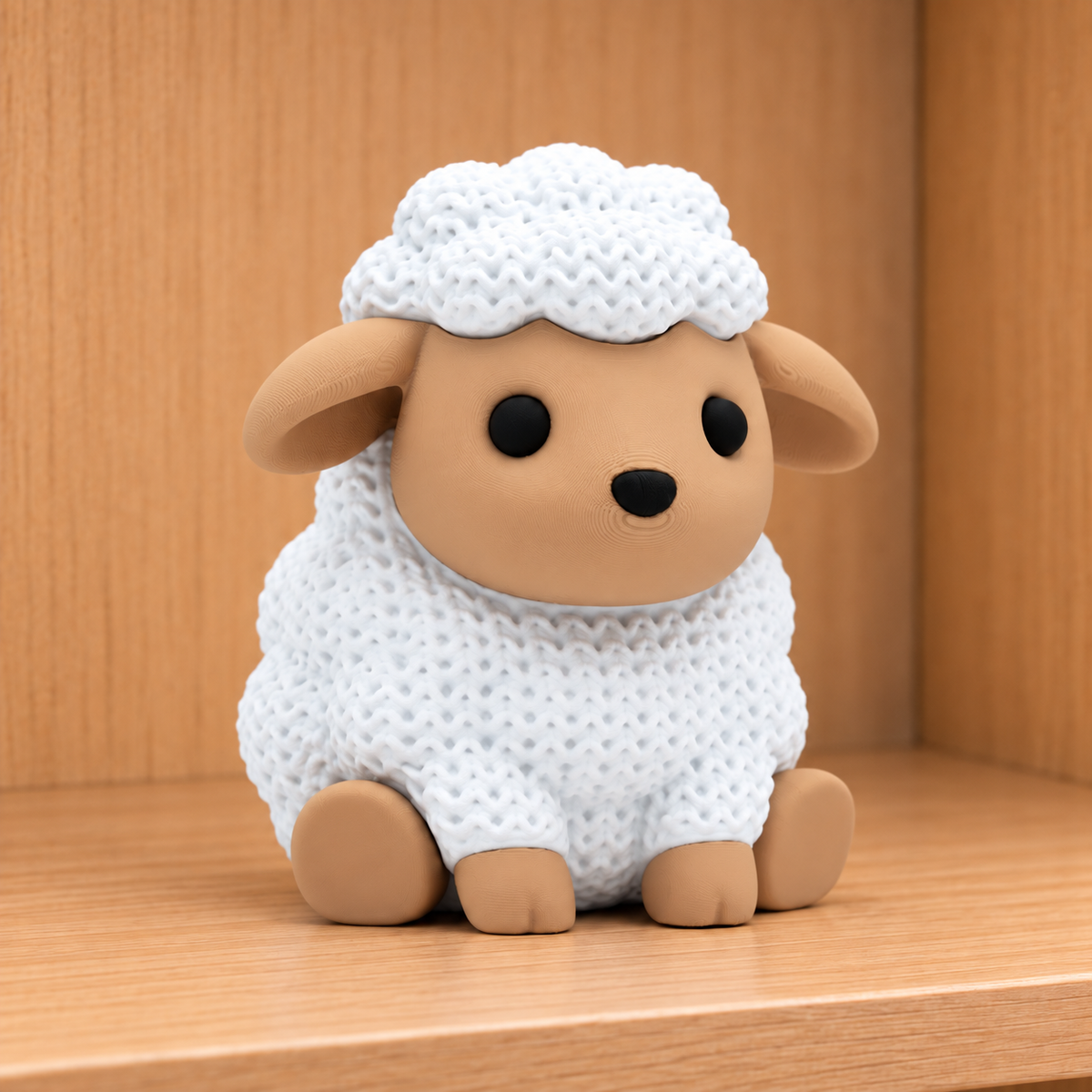 Figurine mouton kawaii effet tricoté amigurumi 3D Tresor3D, vue principale