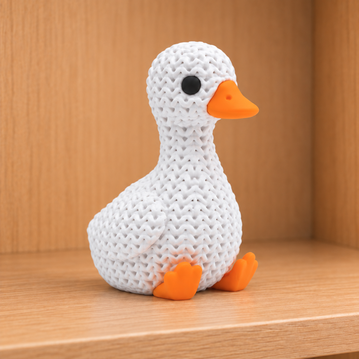 Figurine oie kawaii effet tricoté amigurumi 3D Tresor3D, vue principale