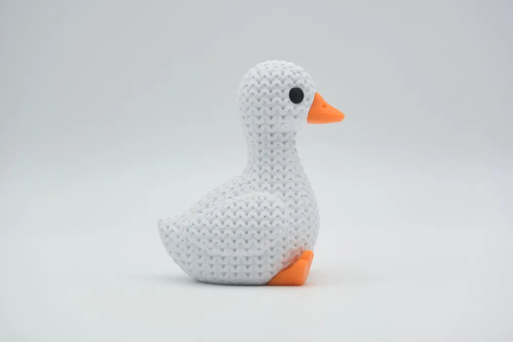Figurine oie kawaii effet tricoté, vue arrière