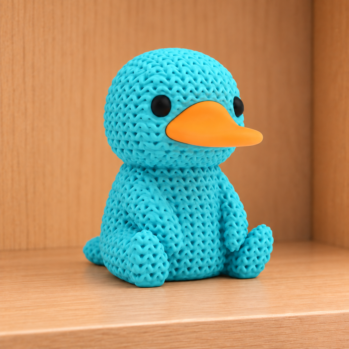 Figurine ornithorynque kawaii effet tricoté amigurumi 3D Tresor3D, vue principale