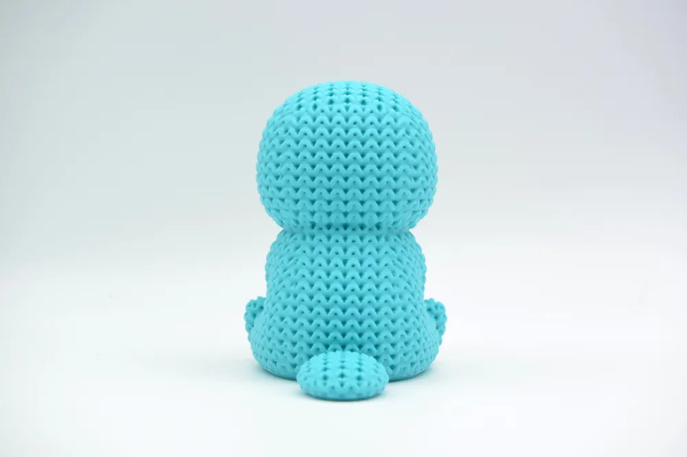 Figurine ornithorynque kawaii effet tricoté, vue arrière