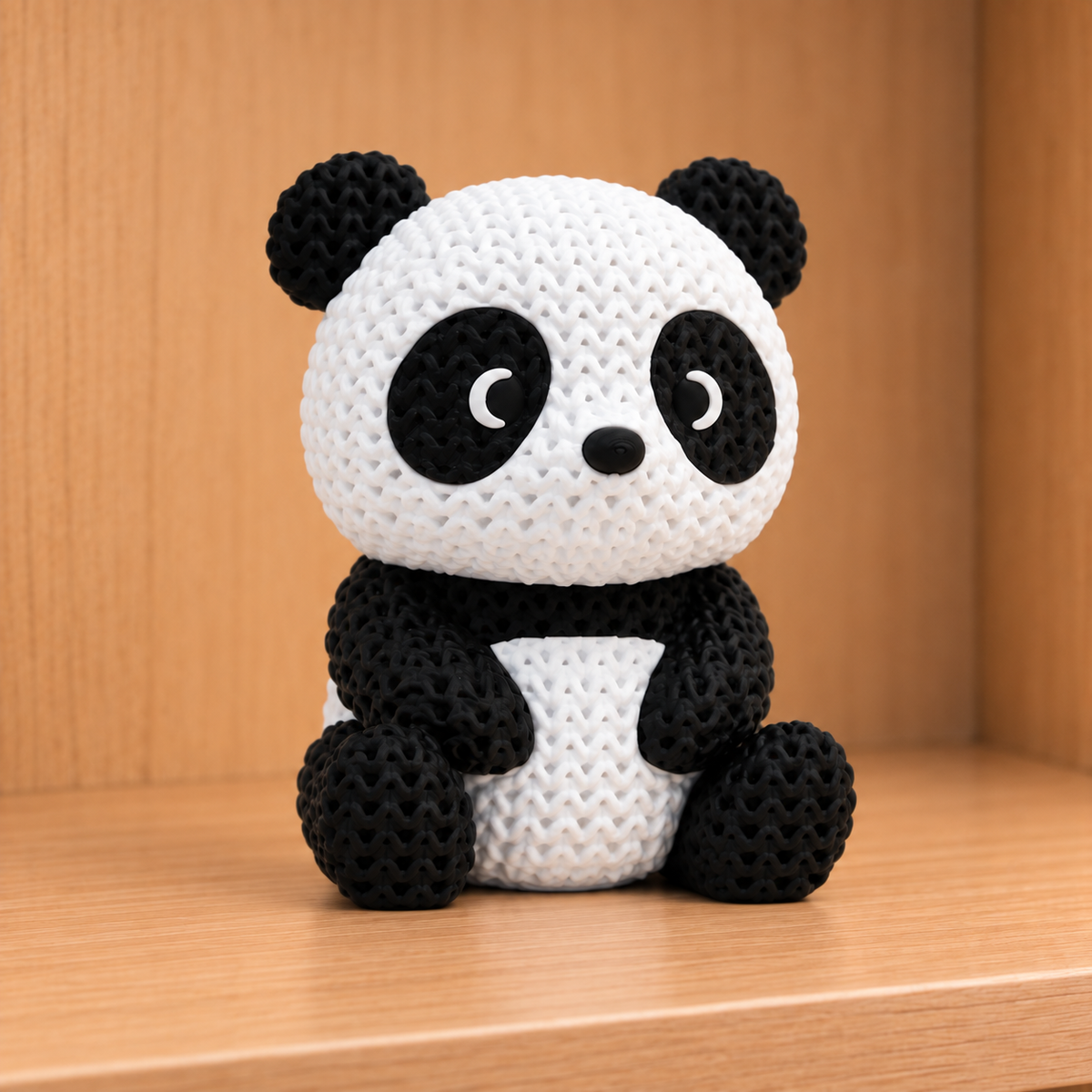 Figurine panda kawaii effet tricoté amigurumi 3D Tresor3D, vue principale