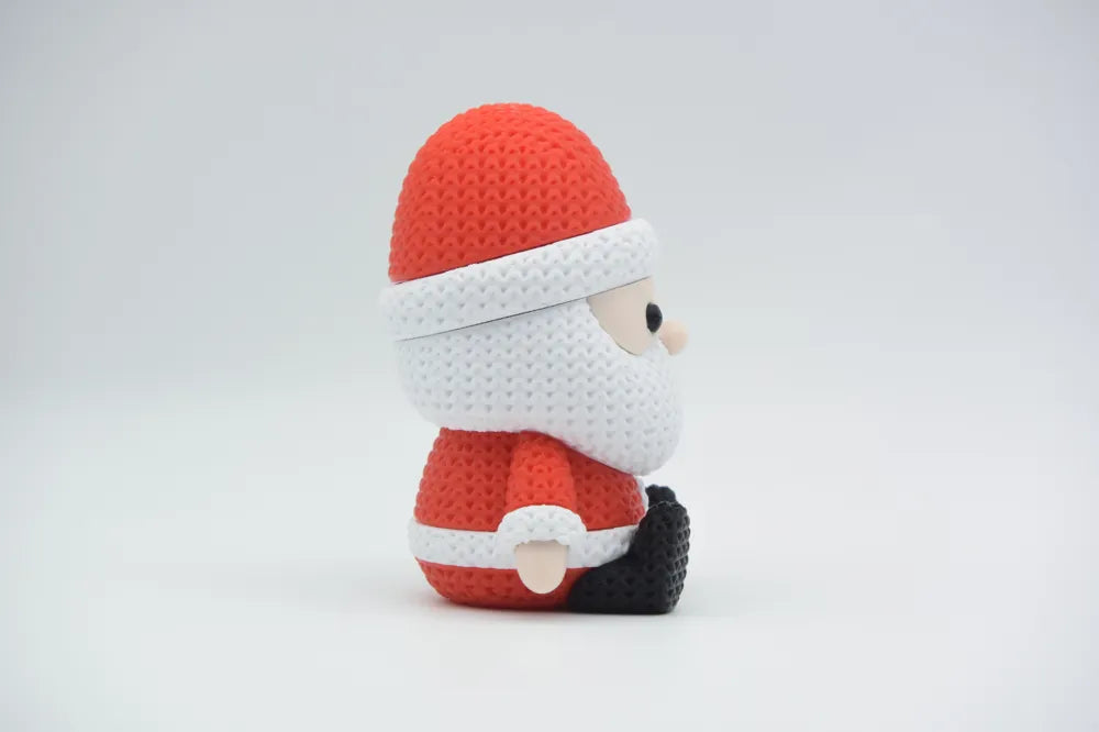 Figurine père noël kawaii effet tricoté, vue arrière