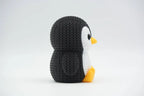 Figurine pingouin kawaii effet tricoté, vue de profil