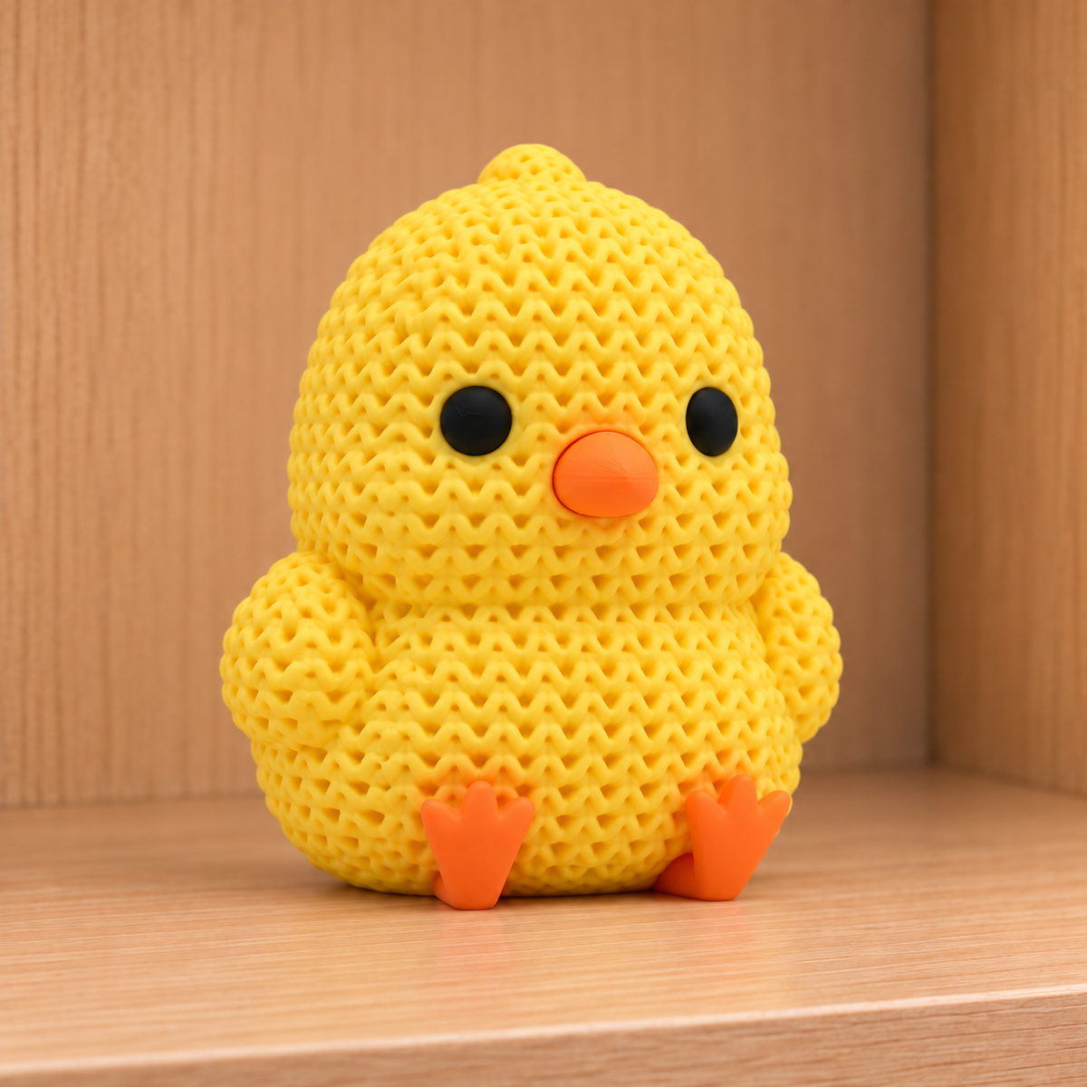 Figurine poussin kawaii effet tricoté amigurumi 3D Tresor3D, vue principale