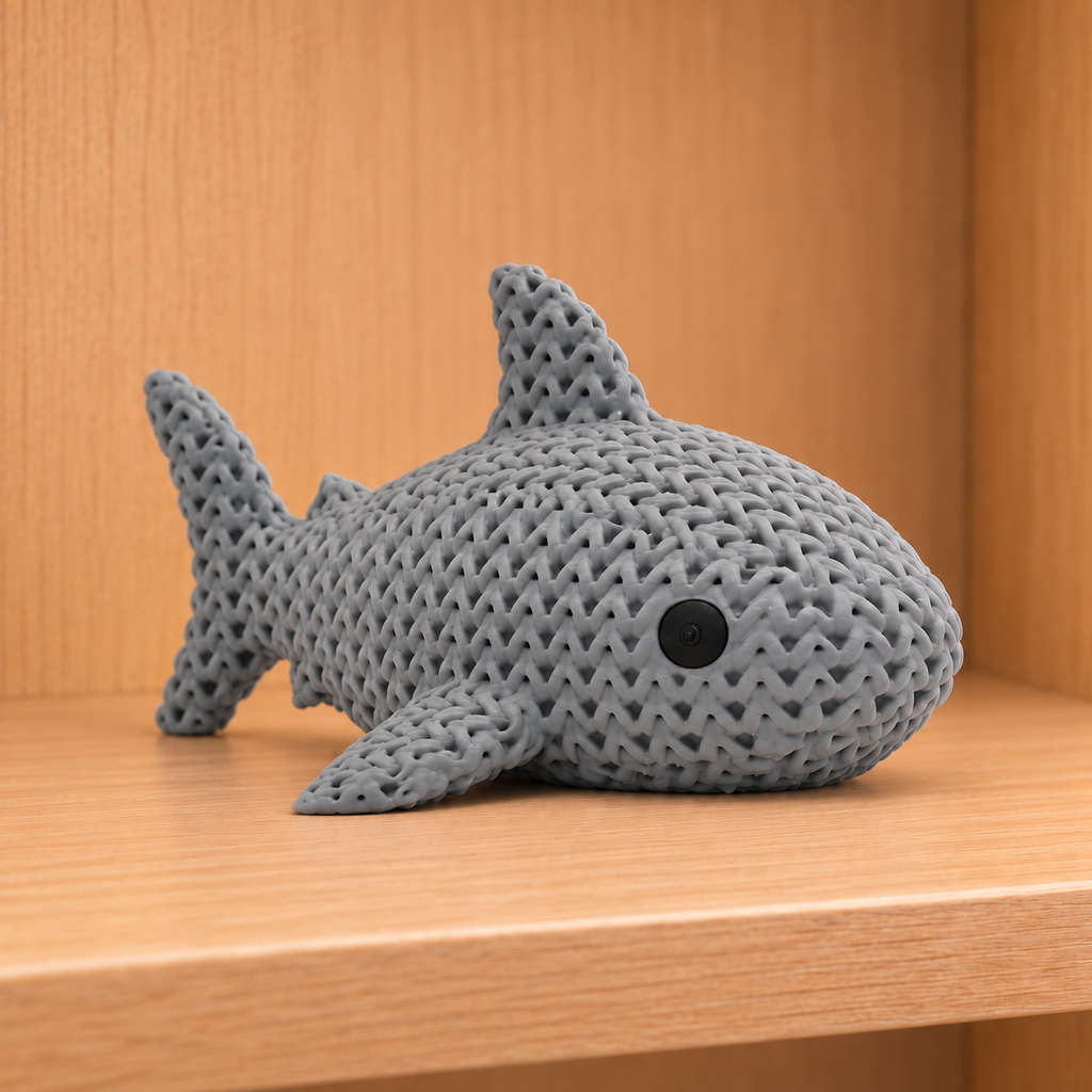 Figurine requin kawaii effet tricoté amigurumi 3D Tresor3D, vue principale