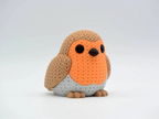 Figurine rouge-gorge Kawaii, vue de profil, Tresor3D