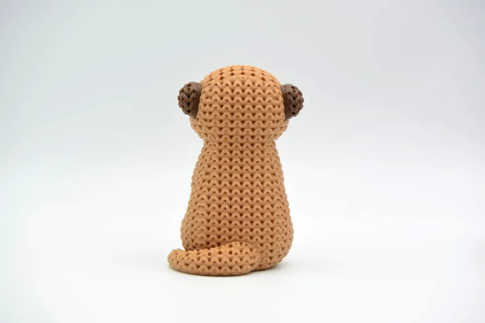 Figurine suricate kawaii effet tricoté, vue arrière