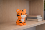 Figurine tigre Kawaii effet crochet amigurumi, PLA biosourcé, Tresor3D