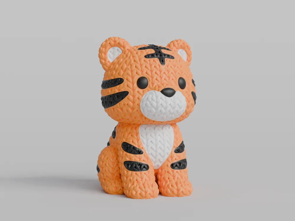 Figurine tigre Kawaii, autre angle de vue, Tresor3D