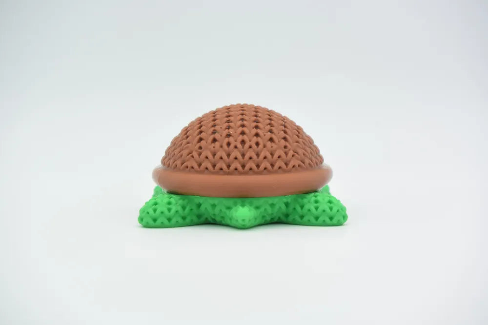 Figurine tortue kawaii effet tricoté, vue de face
