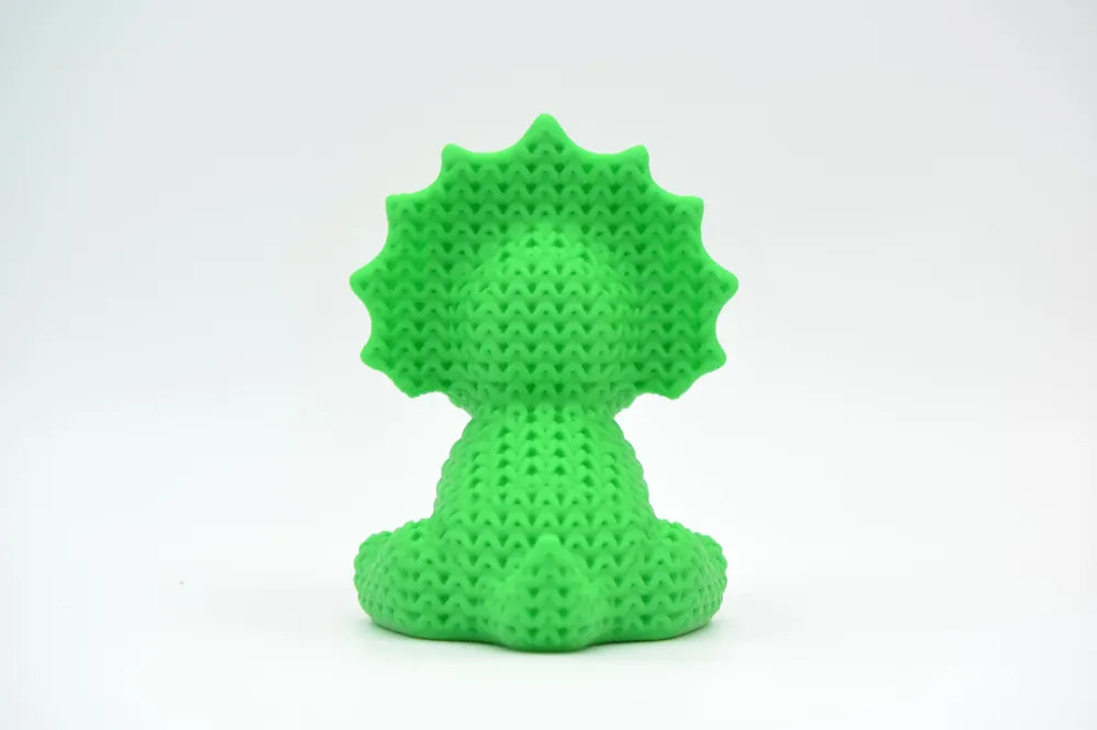 Figurine triceratops kawaii effet tricoté, vue arrière