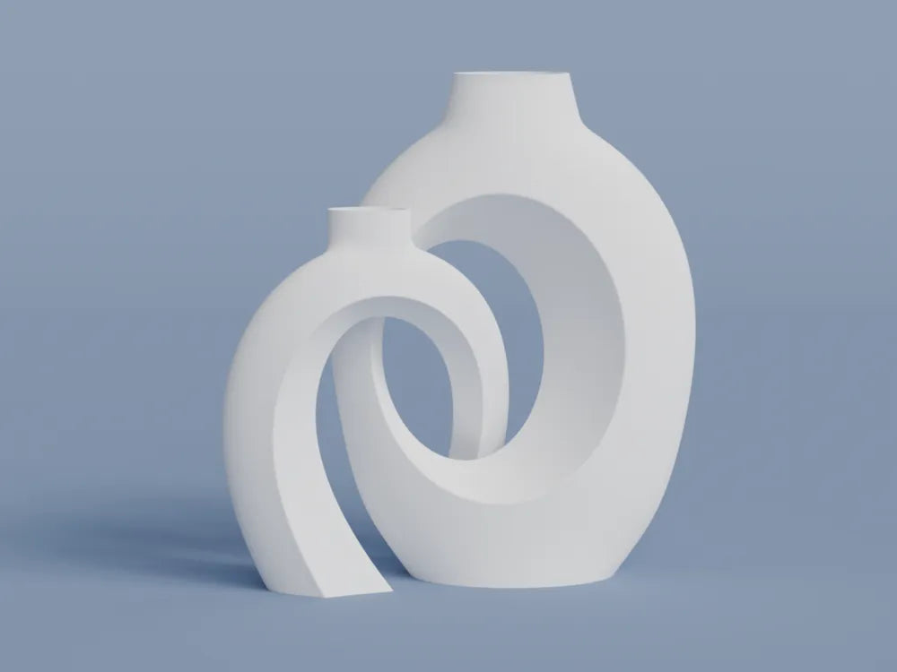 Figurine vase nordique kawaii effet tricoté, vue de face