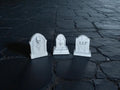 Mini pierres tombales lot de 3, cimetière Halloween, PLA biosourcé, Tresor3D