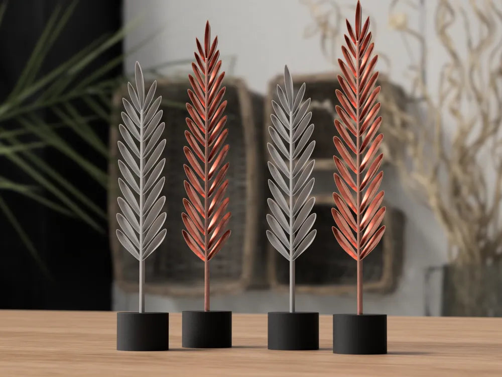 Plumes modernes sur socle, déco design, PLA biosourcé, Tresor3D