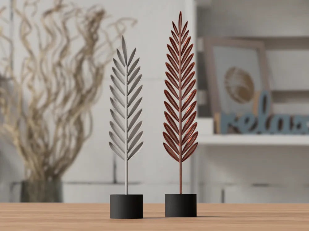 Plumes modernes sur socle, autre angle de vue, Tresor3D