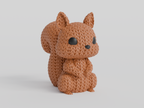 Figurine Écureuil Kawaii 🐿️ Effet Crochet 3D Amigurumi – Déco Mignonne