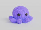 Figurine Pieuvre Kawaii 🐙 Effet Crochet 3D Amigurumi – Déco Mignonne