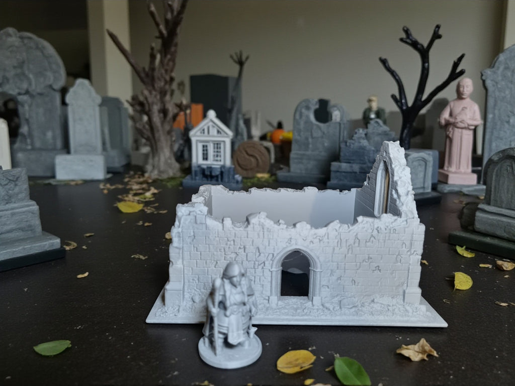 Ruine de chapelle, détail des arches gothiques, Tresor3D