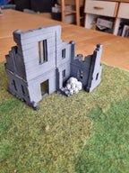 Ruines de manoir, mise en scène diorama, Tresor3D