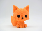 Figurine Renard Kawaii 🦊 Effet Crochet 3D Amigurumi – Déco Mignonne