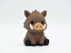 Figurine Sanglier Kawaii 🐗 Effet Crochet 3D Amigurumi – Déco Mignonne