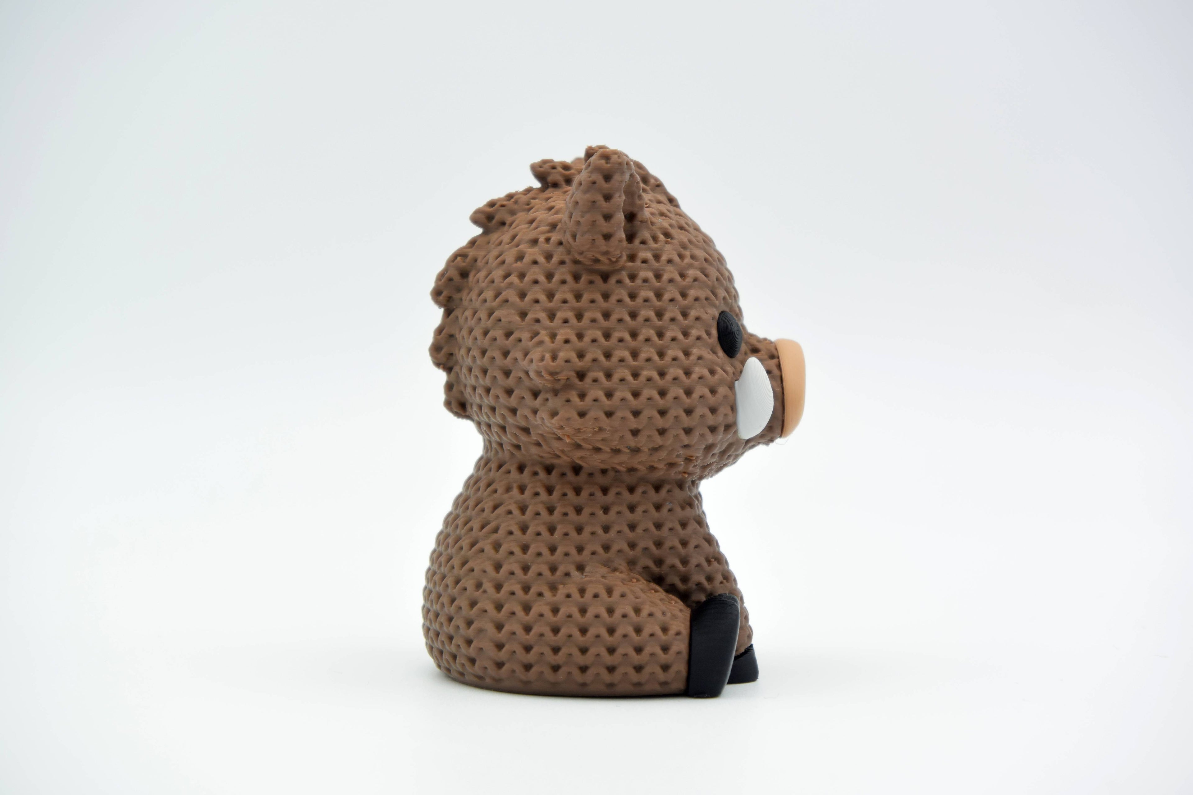Figurine Sanglier Kawaii 🐗 Effet Crochet 3D Amigurumi – Déco Mignonne