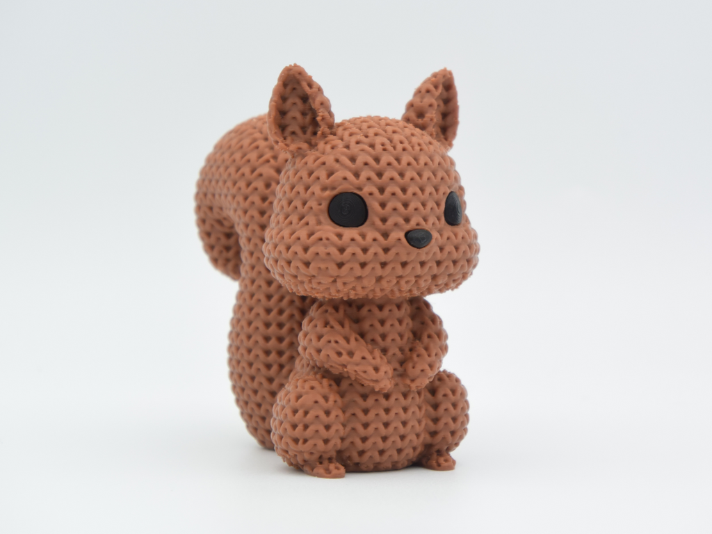 Figurine Écureuil Kawaii 🐿️ Effet Crochet 3D Amigurumi – Déco Mignonne