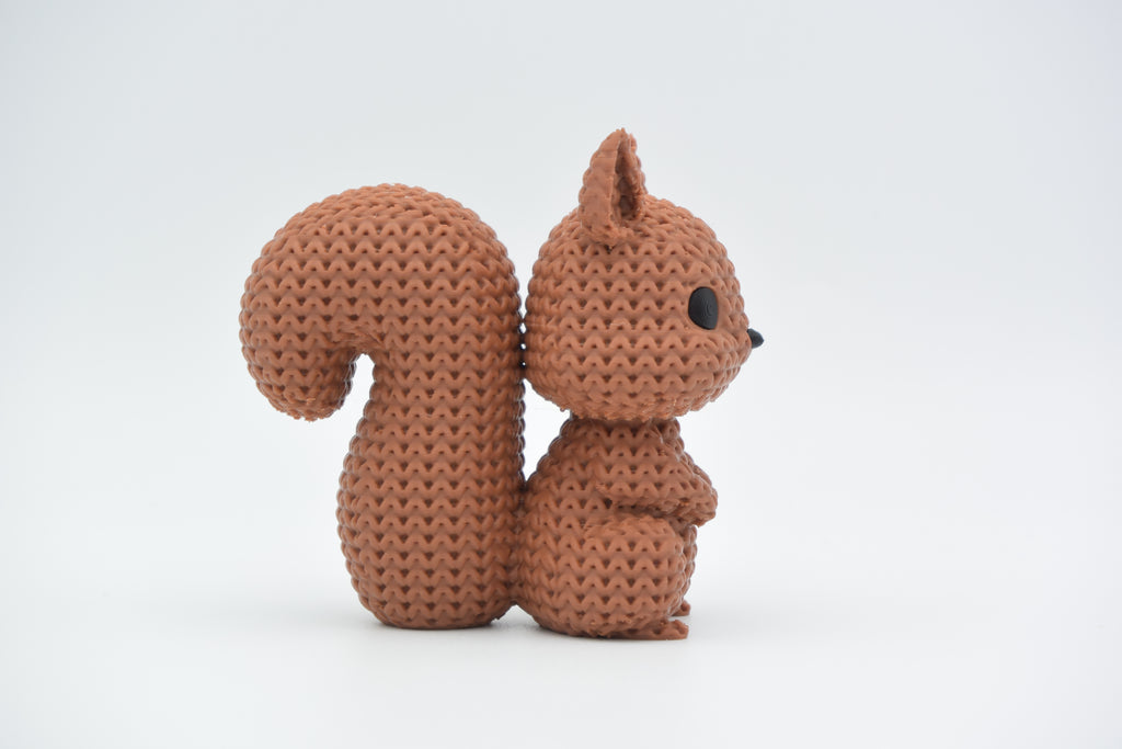 Figurine Écureuil Kawaii 🐿️ Effet Crochet 3D Amigurumi – Déco Mignonne