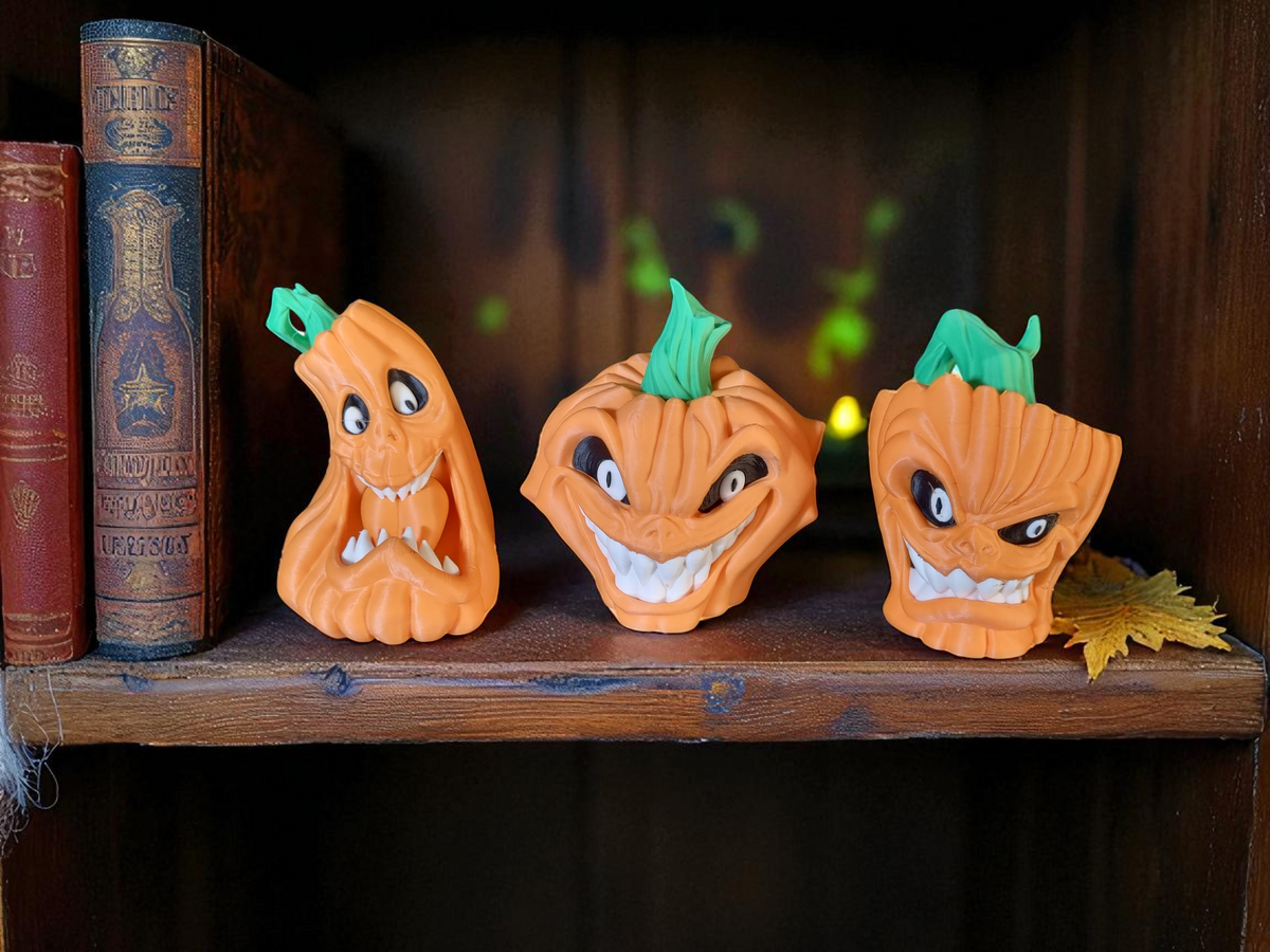 Le Trio Grimaçant, trio de figurines fantômes grimaçantes Halloween imprimées en 3D, Tresor3D